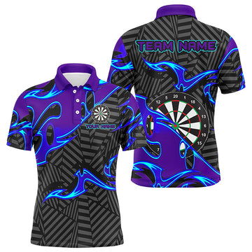 Black Purple Darts Board Personalized Men Dart Quarter-Zip Custom Darts Team