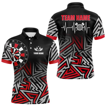 Personalized Darts Heartbeat Zig-Zag Pattern Custom Dart, Dart Team | Red
