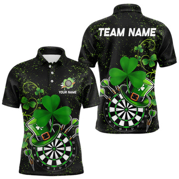 Luckiest Green Shamrock Black Grunge Dart Custom St Patrick Day Dart Team