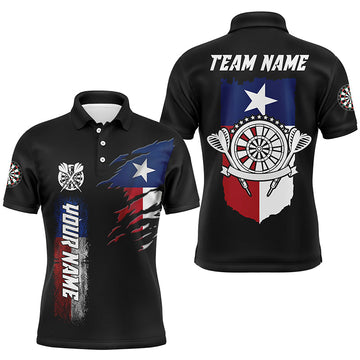 Personalized Retro Texas Flag Darts Men Quarter-Zip Custom Patriotic Darts