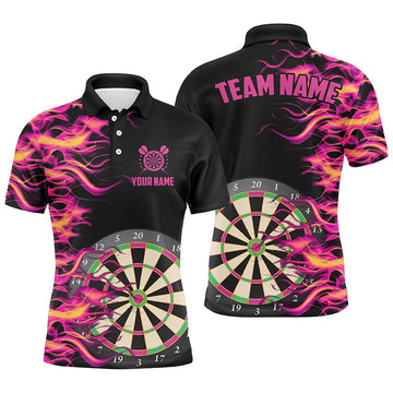 Pink Fire Flame Dart Board 3D Printed Men Darts Custom Team Name Darts Uniform