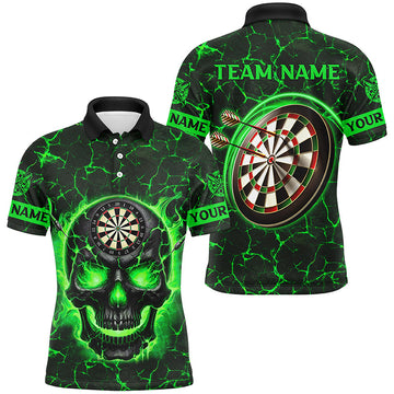 Personalized Fire Flame Skull Magma Pattern Men Darts, Dart League Team |Blue