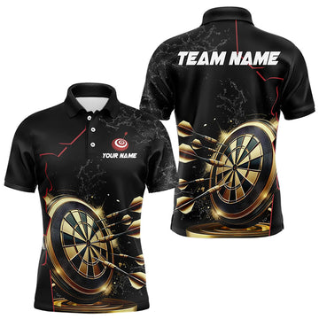 Custom Black And Golden Dart, Personalized Glowing Darts Team Darts Uniform
