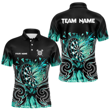 Personalized Turquoise Flaming Darts Custom Fire Dart Team