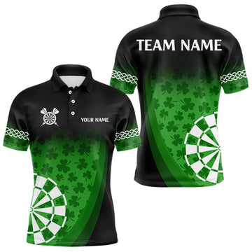 Black And Green Clovers Luckiest Shamrock Dart Custom St Patrick Day Dart