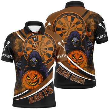 Death Skeleton Funny Dartboard Face Custom Halloween Orange Dart, Scary Halloween Dart