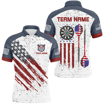 White Grunge American Flag Darts and Quarter-Zip Custom Patriotic Men Dart Darts
