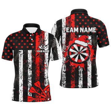 Custom White And Red Santa Christmas Grunge US Flag Men Dart Patriotic Xmas Dart