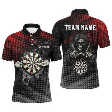 Red And Black Death Skeleton Custom Darts, Personalized Skull Darts Team