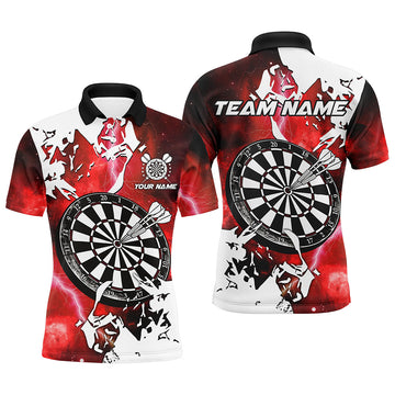 Lightning Grunge Dartboard Custom 3D Printed Darts, Darts Team |Red