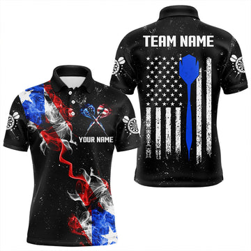 Customized Grunge US Flag Smoke Darts and Quarter-Zip, Patriotic Darts