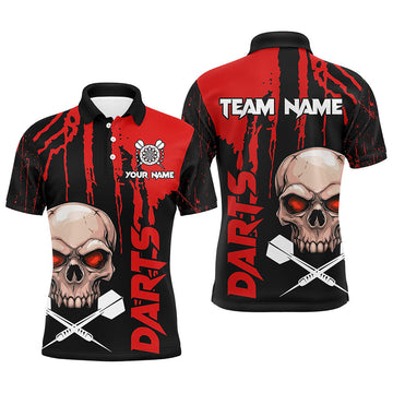 Red Grunge Custom Skull Dart, Scary Darts, Darts League Team
