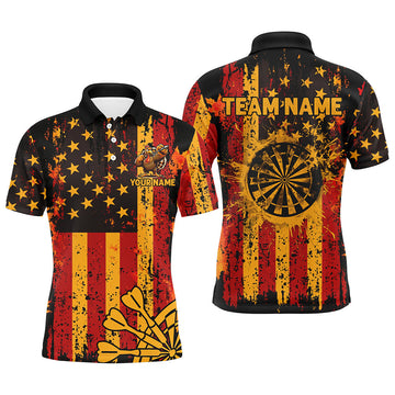 Custom Autumn Grunge Us Flag Patriotic Dart, Thanksgiving Retro Darts Team