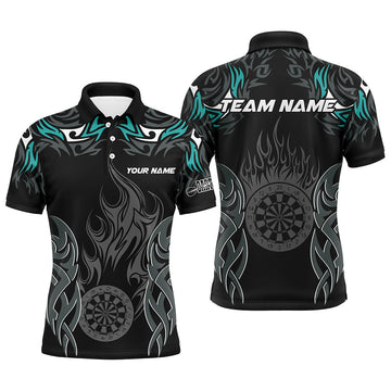 Personalized Darts Tournament Custom Dartboard Fire Flame Darts |Turquoise