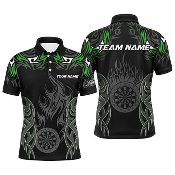 Personalized Darts Tournament Custom Dartboard Fire Flame Darts Team | Green