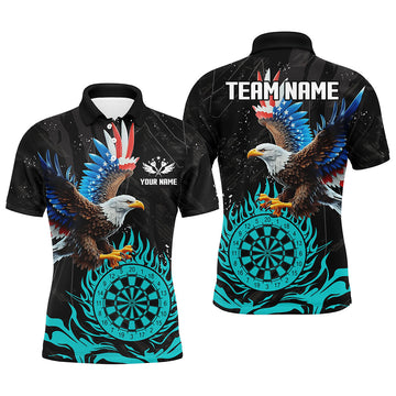 Personalized 3D Eagle American Flag Patriotic Darts Custom Flame Darts |Cyan