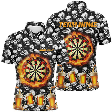 Fire Flame Dart Board and Beer Custom Skull Pattern Dart, Funny Drinking Dart