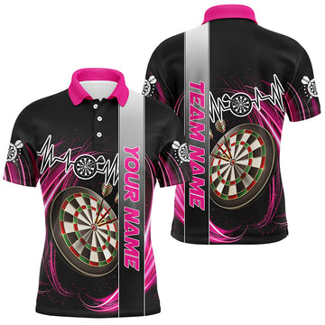 Personalized Pink Swirl Darts Board Heartbeat Line Men Dart Custom Dart Team Uniform