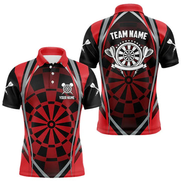 Personalized Black And Red Dartboard Pattern Dart Custom Dart Team Uniform