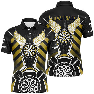 Personalized Black Yellow Darts Board Wings Custom Dart Funny Darts Outfit