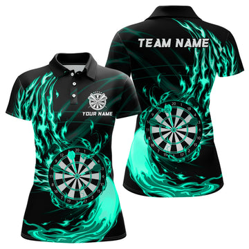 Turquoise Fire Flame Dartboard Darts and Custom Dart Dart