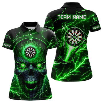 Personalized Green Darts Skull Men Custom Lightning Thunder Team League Darts