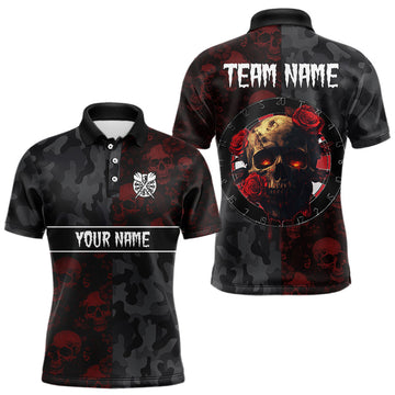 Red Rose Skulls And Dartboard Style Dart, Custom Dart NYN0028