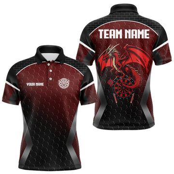 Custom Hexagon Pattern With Dragon In Red Dart, Dart Team NYN0031