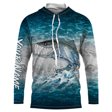 Salmon fishing water camo custom name with funny Salmon ChipteeAmz's art UV protection AT028