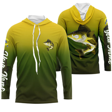 Walleye fishing ChipteeAmz's art custom name with angry Walleye fish art UV protection AT029