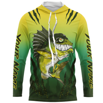 Largemouth Bass fishing custom name with angry bass ChipteeAmz's art UV protection AT023