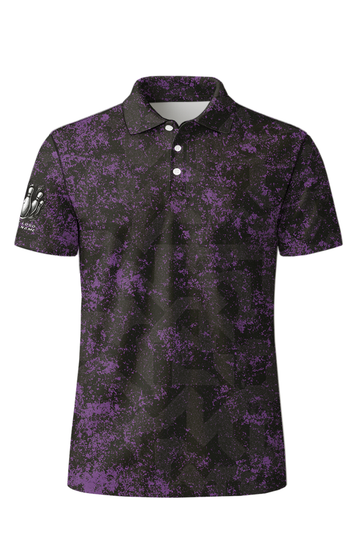 Grunge Purple Geometic Decay Bowling Jersey