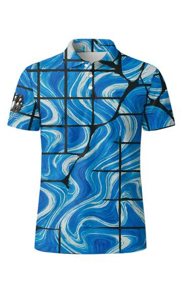 Fractured Azure Marble Lanes Bowling Jersey