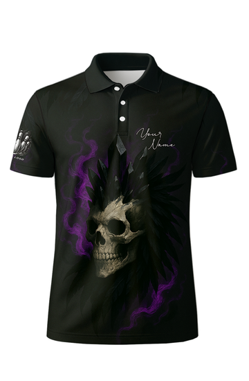 Dark Skull Crown Purple Smoke Bowling Jersey