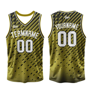 Custom Yellow Basketball Jersey Uniform Suit Printed Your Logo Name Number