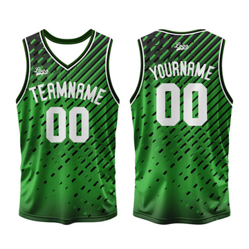 Custom Green Basketball Jersey Uniform Suit Printed Your Logo Name Number