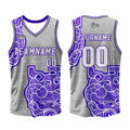 Custom Gray Purple Basketball Jersey Uniform Suit Printed Your Logo Name Number