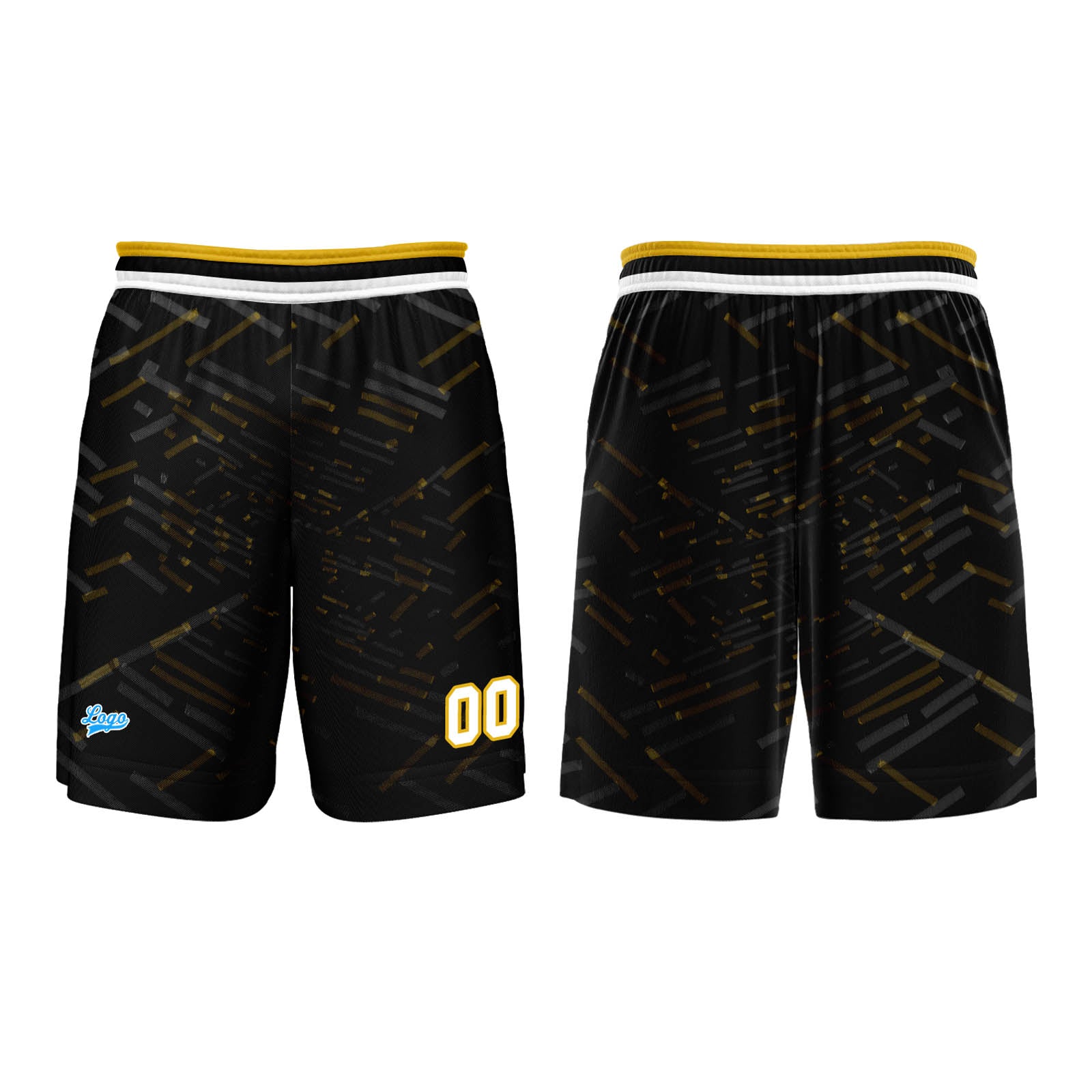 Custom Black Yellow Basketball Jersey Uniform Suit Printed Your Logo Name Number