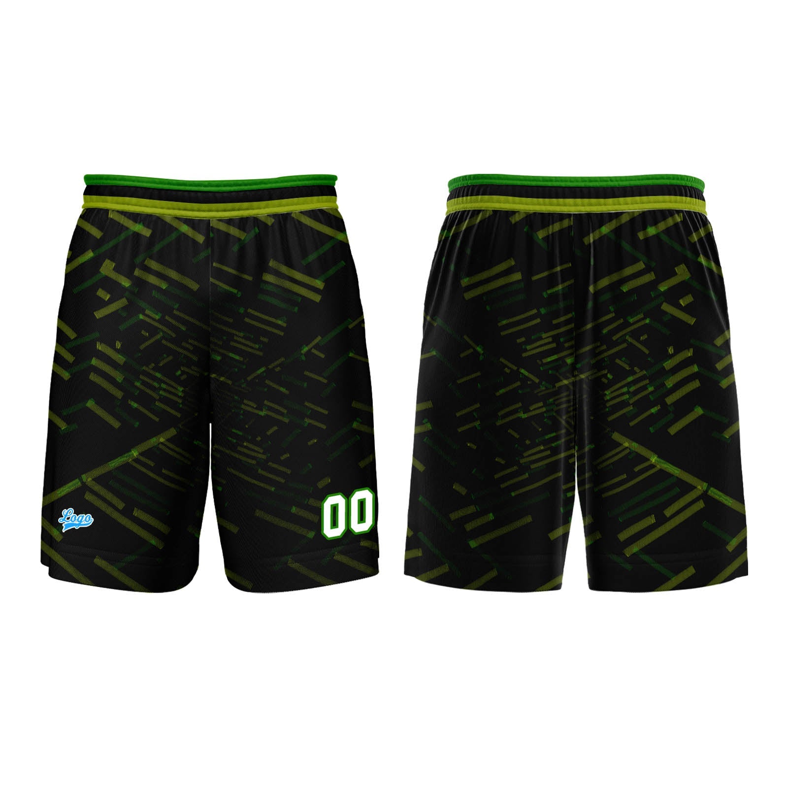 Custom Black Green Basketball Jersey Uniform Suit Printed Your Logo Name Number