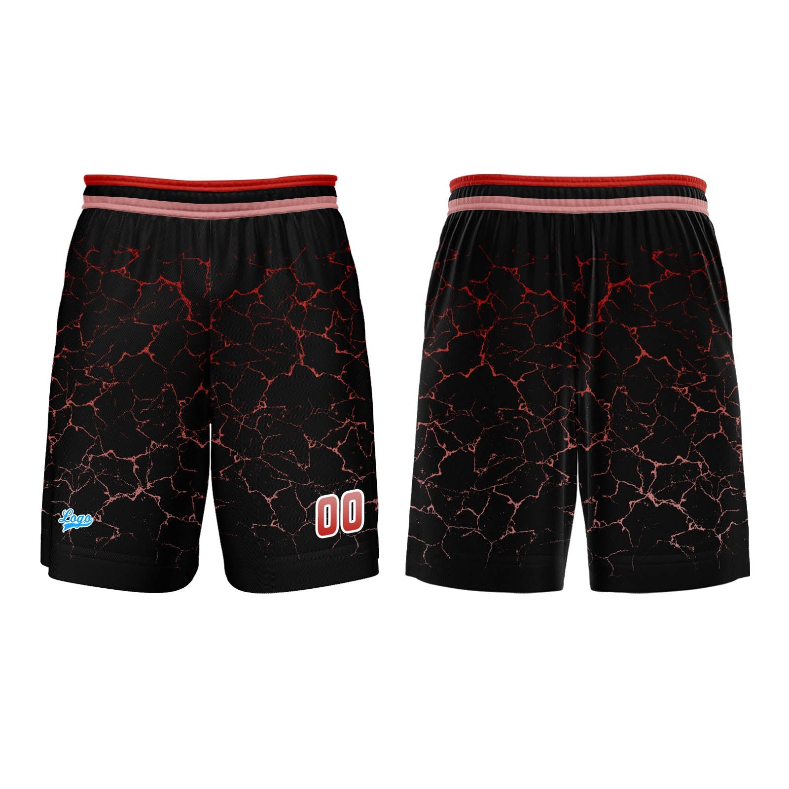 Custom Red Basketball Jersey Uniform Suit Printed Your Logo Name Number