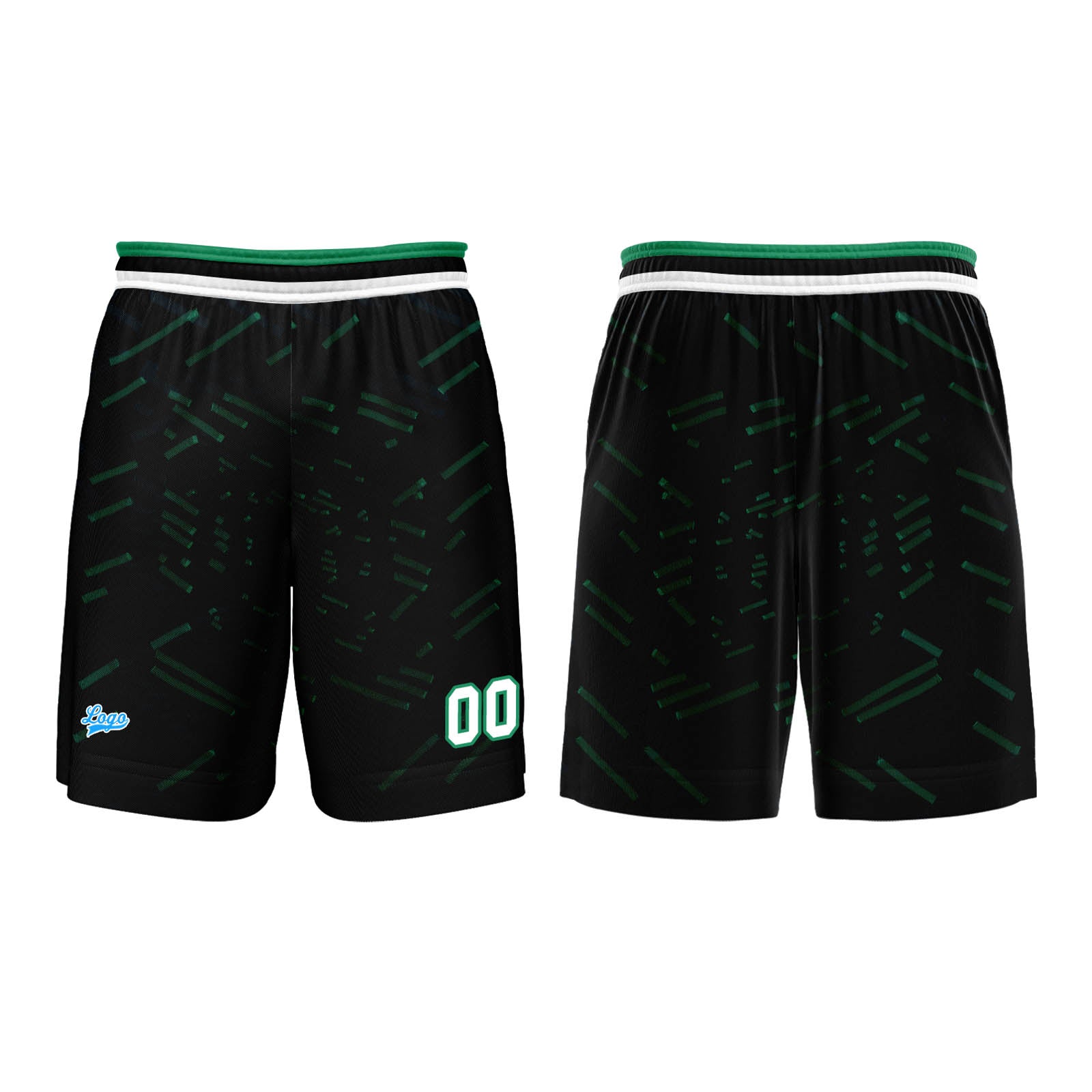 Custom Black Dark Green Basketball Jersey Uniform Suit Printed Your Logo Name Number