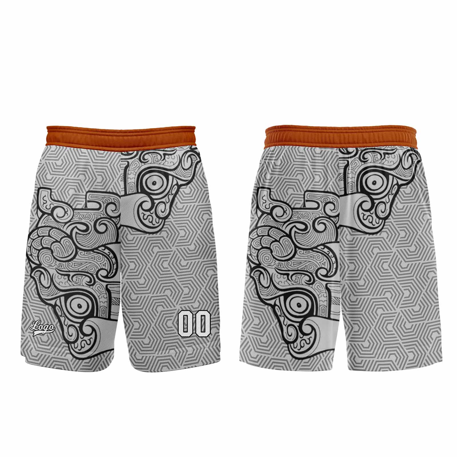 Custom Gray Orange Basketball Jersey Uniform Suit Printed Your Logo Name Number