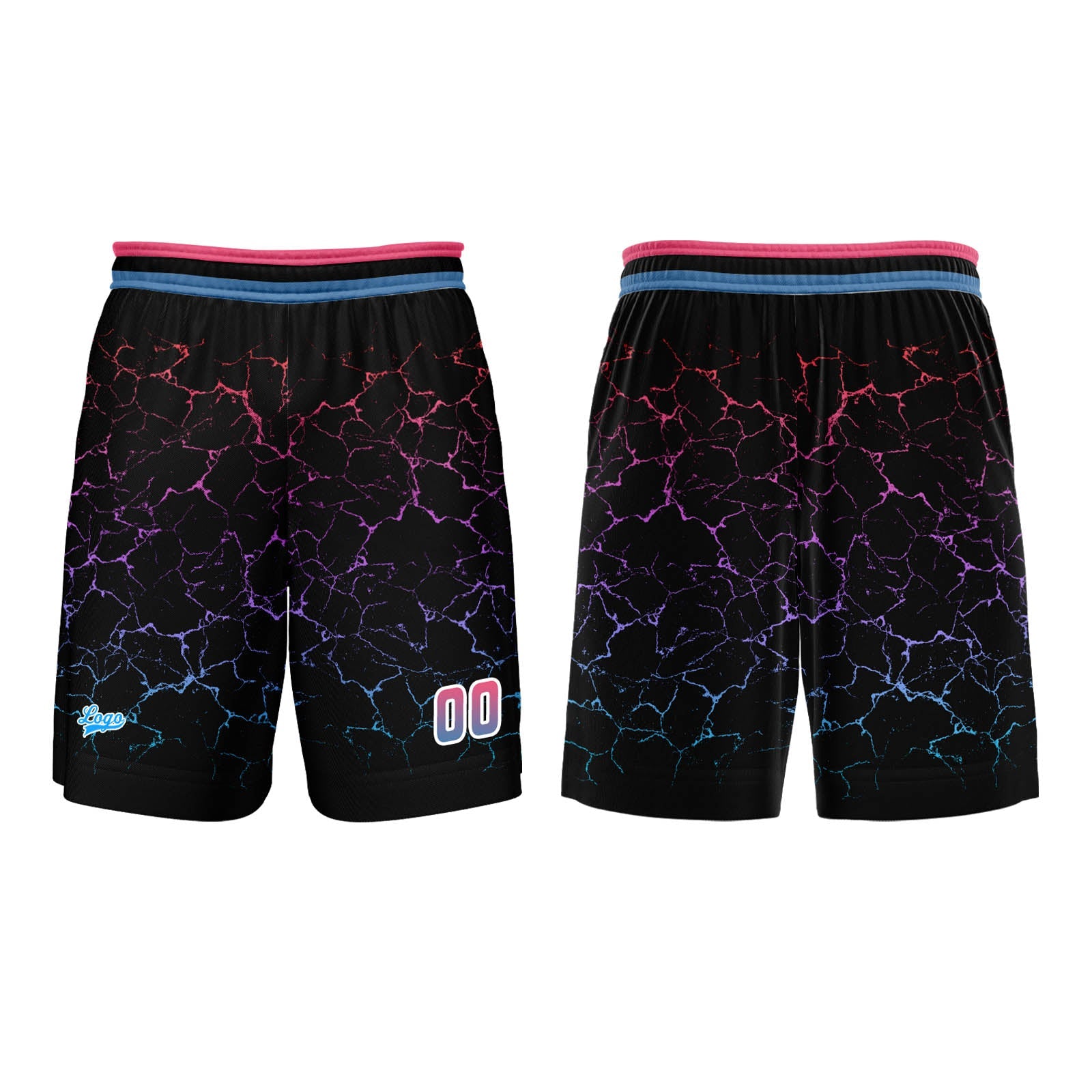 Custom Pink Blue Basketball Jersey Uniform Suit Printed Your Logo Name Number