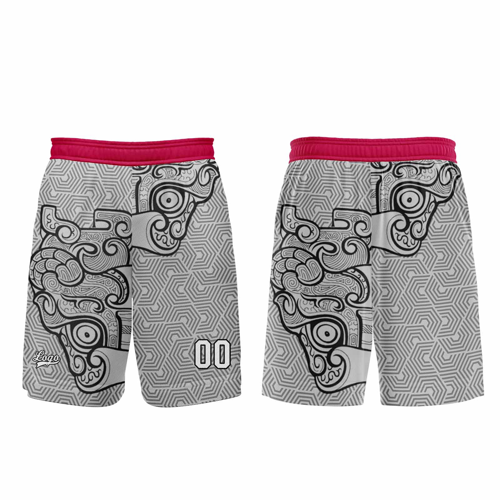 Custom Gray Pink Basketball Jersey Uniform Suit Printed Your Logo Name Number