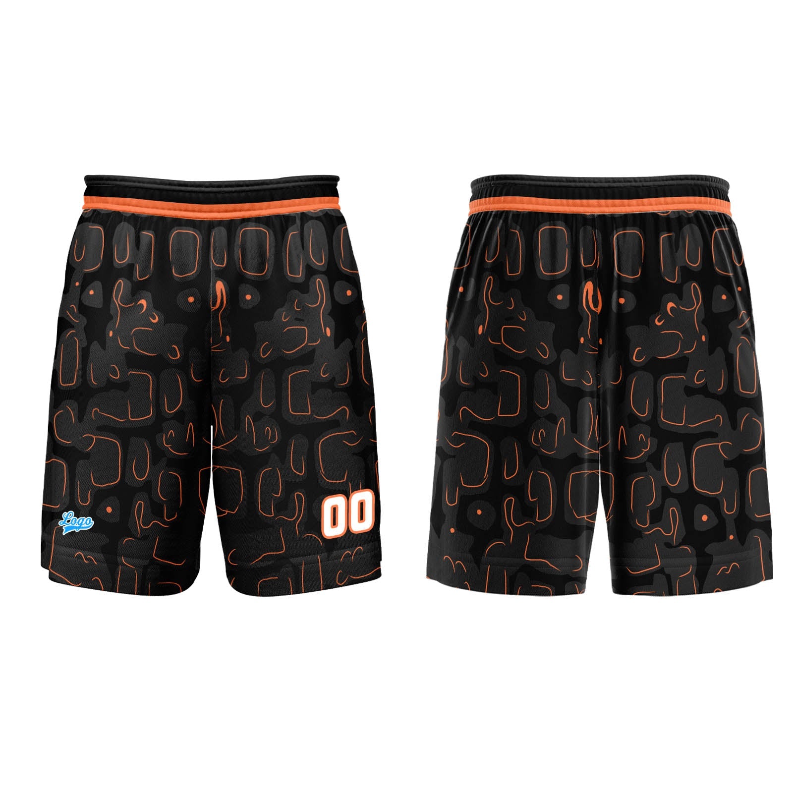Custom Orange Basketball Jersey Uniform Suit Printed Your Logo Name Number