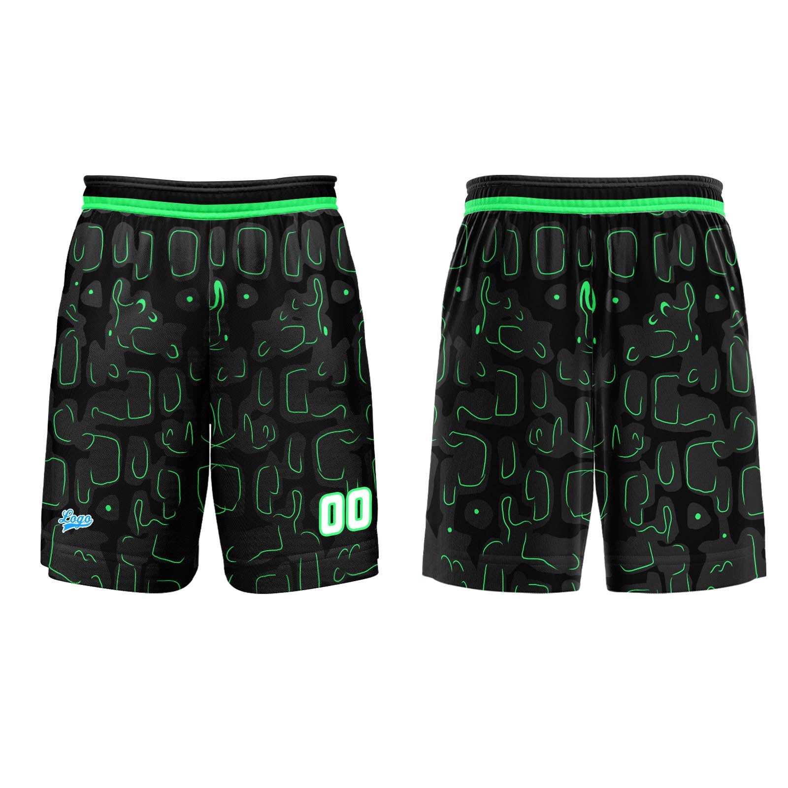 Custom Green Basketball Jersey Uniform Suit Printed Your Logo Name Number