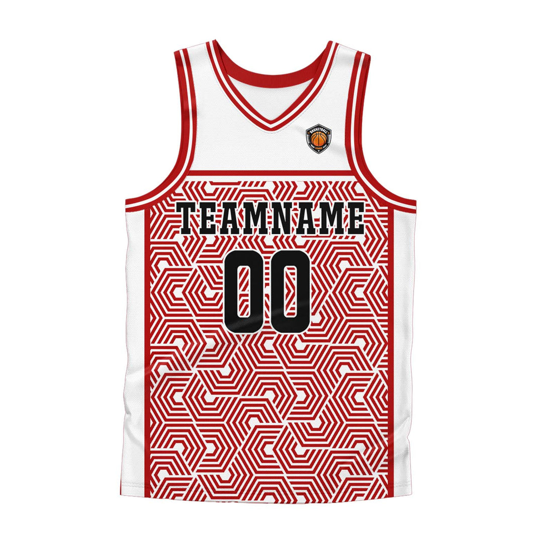 Custom White Red Basketball Jersey Uniform Suit Printed Your Logo Name Number