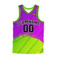 Custom Purple Green Basketball Jersey Uniform Suit Printed Your Logo Name Number