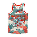 Custom Cyan Red Basketball Jersey Uniform Suit Printed Your Logo Name Number