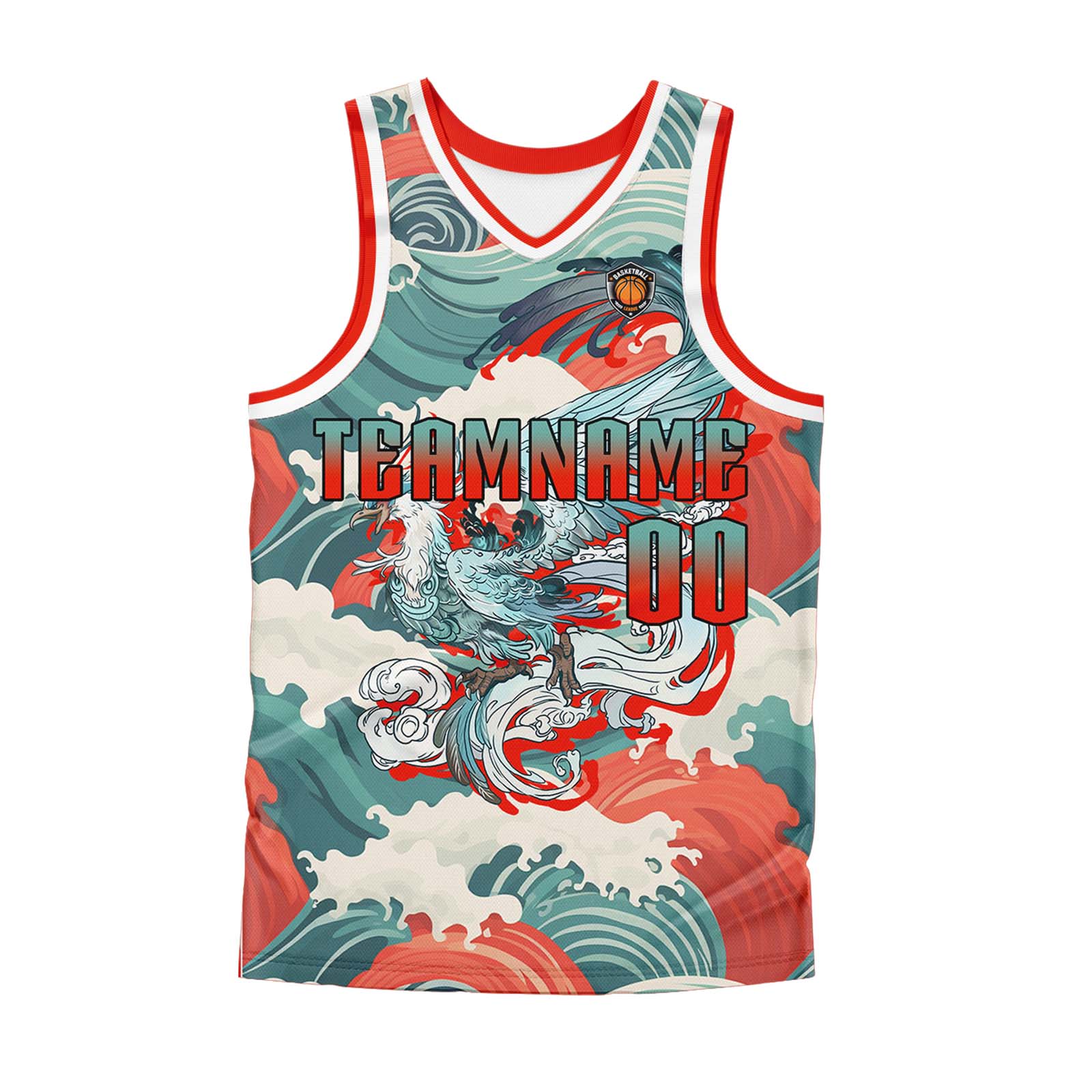 Custom Cyan Red Basketball Jersey Uniform Suit Printed Your Logo Name Number